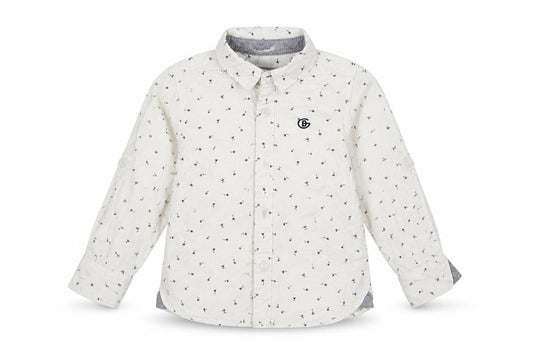 Front view of G boys’ boys white basic button-up, size 2-3, years