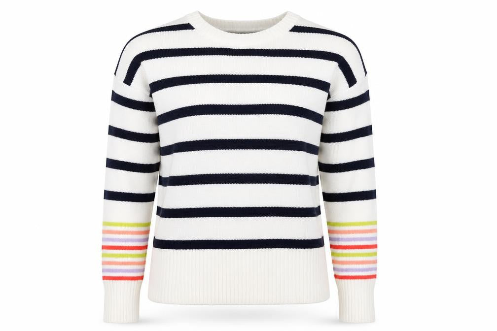 Front view of George women’s ivory striped jumper, size S