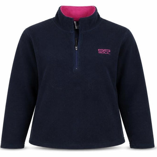 55Soul Womens Blue  Fleece Henley Sweatshirt Size M