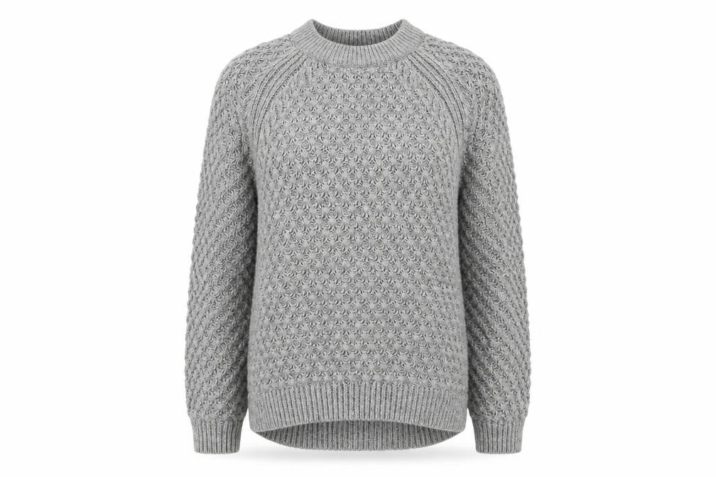 Front view of H&M women’s grey jumper, size S