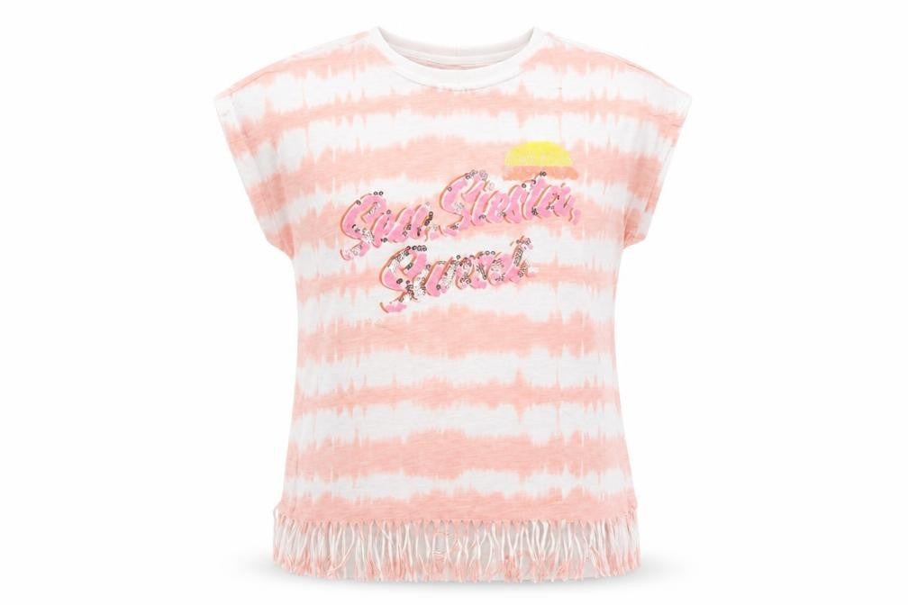 Front view of Marks & Spencer girls’ multicoloured geometric basic t-shirt, size 12-13, years