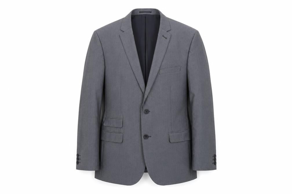 Front view of Fellini men’s grey jacket suit jacket, size S