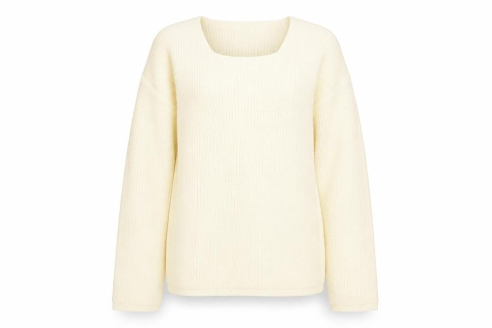 Front view of Essentials women’s beige jumper, size M