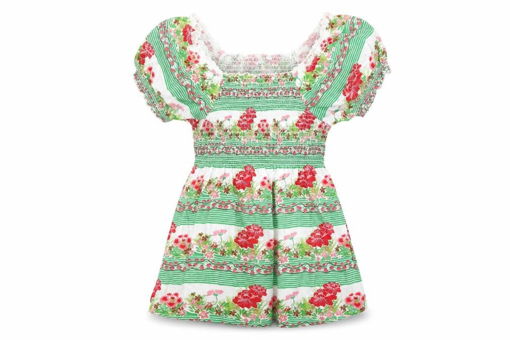 Front view of Preworn women’s white floral basic blouse, size UK 10