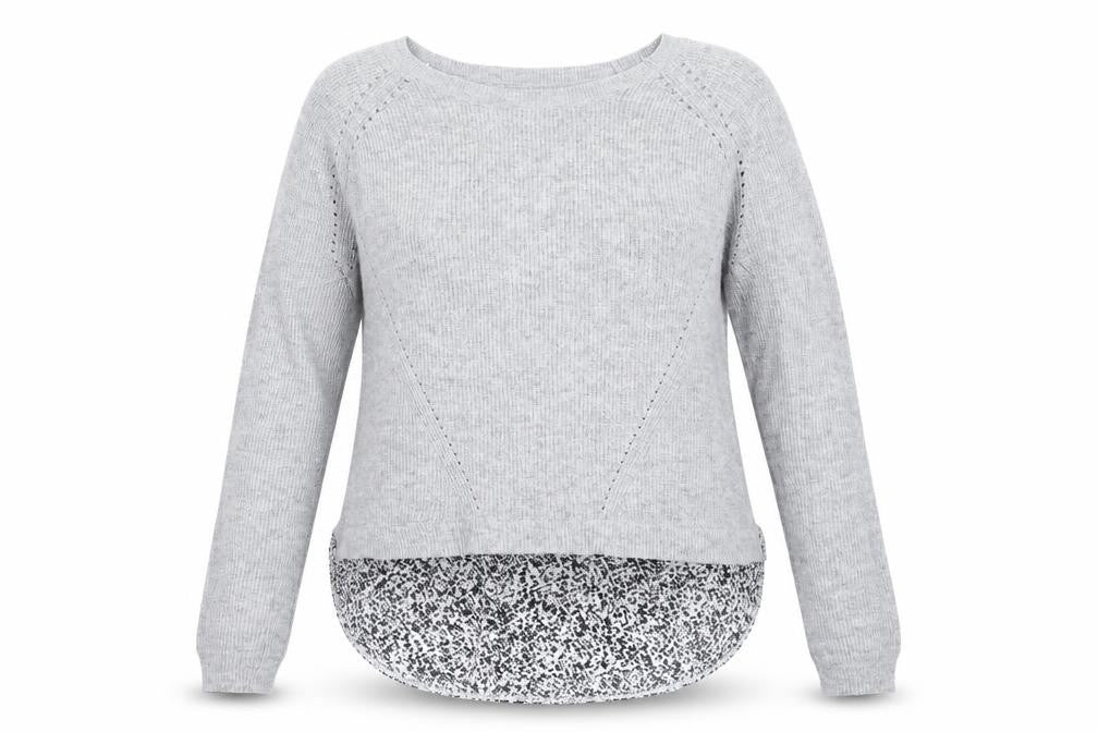 Front view of Marks & Spencer women’s grey jumper, size UK 12