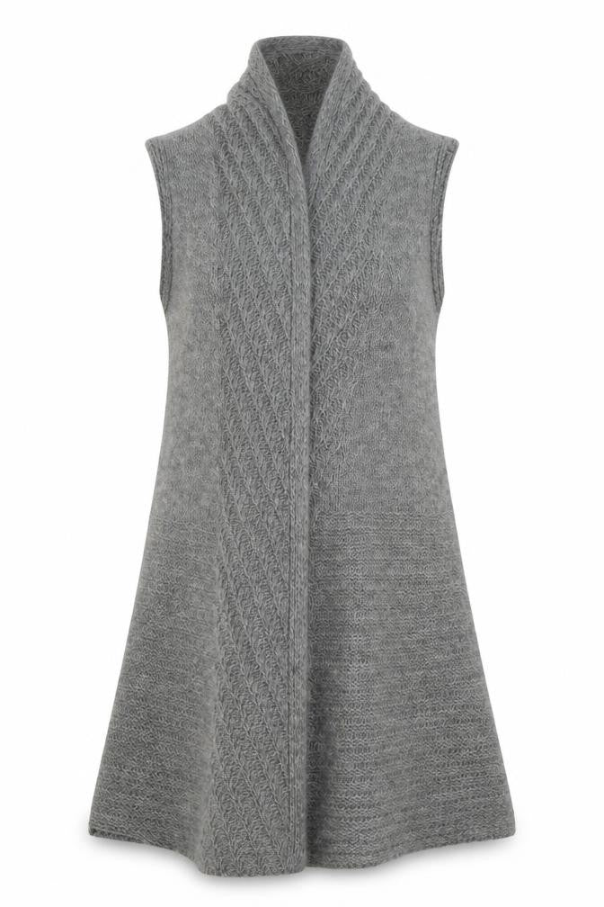 Front view of George women’s grey cardigan jumper, size UK 10