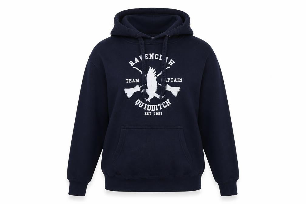 Front view of advance apparel women’s blue pullover hoodie, size S