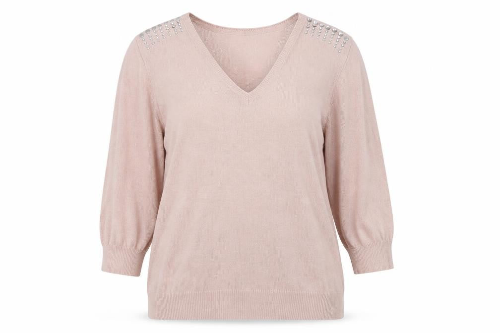 Front view of wallis women’s pink pullover sweatshirt, size L