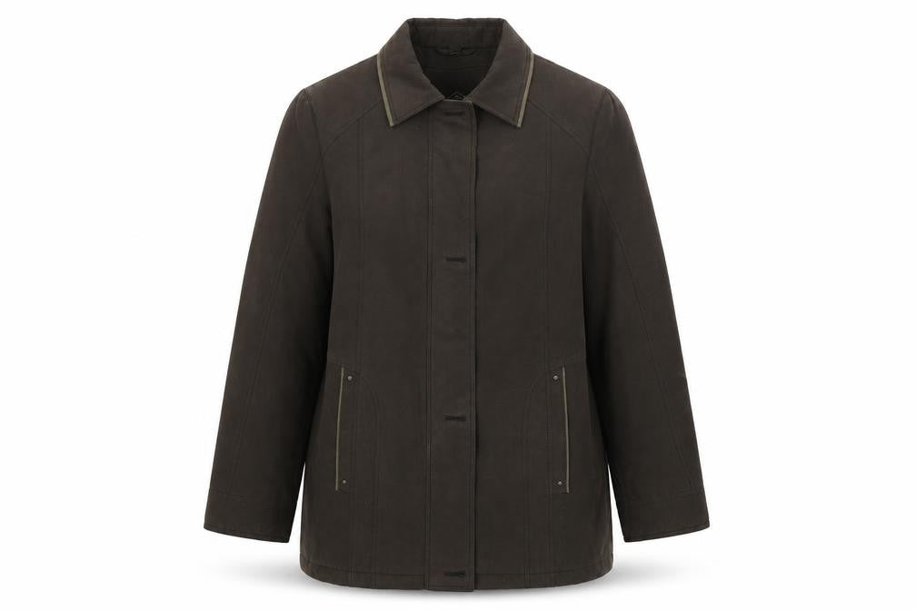 Front view of Winter women’s brown jacket coat, size UK 12