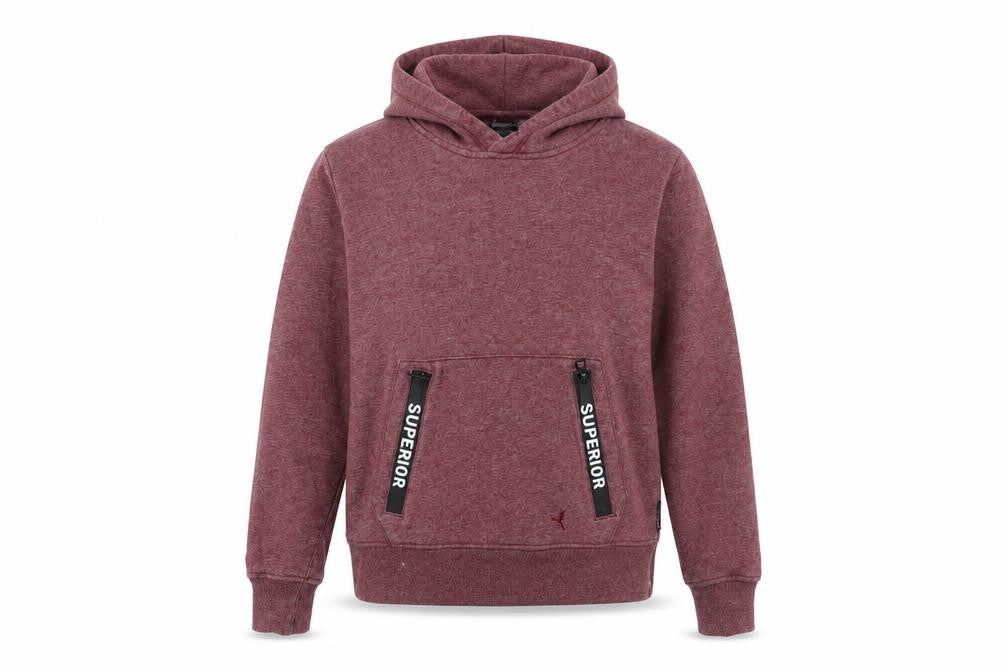 Front view of jonas nielson women’s red pullover hoodie, size S
