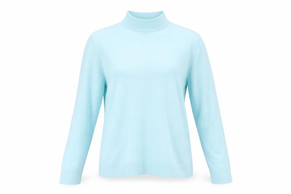 Front view of BHS women’s blue basic blouse, size UK 14
