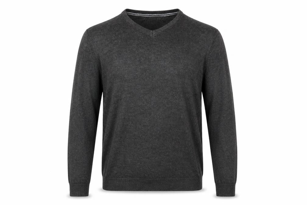 Front view of Peacocks men’s grey jumper, size L