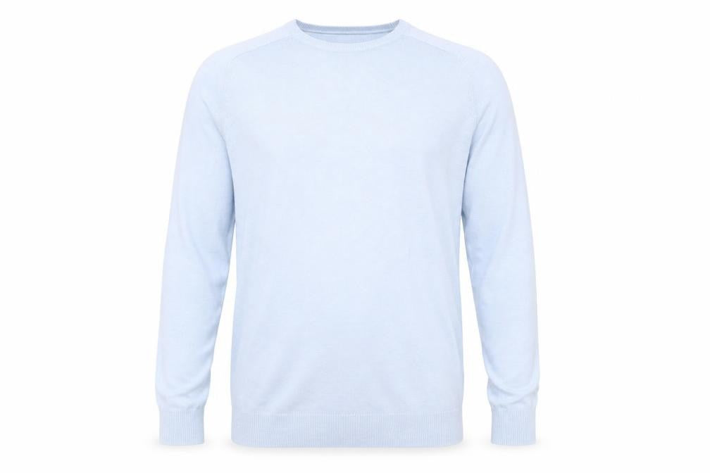 Front view of urban spirit men’s blue jumper, size S