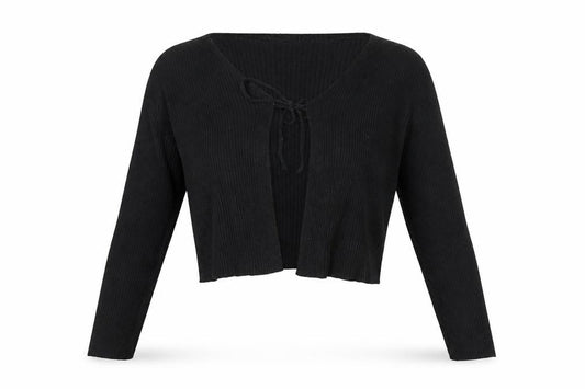 Front view of PRETTYLITTLETHING Prettyllittlething women’s black cape jumper, size S