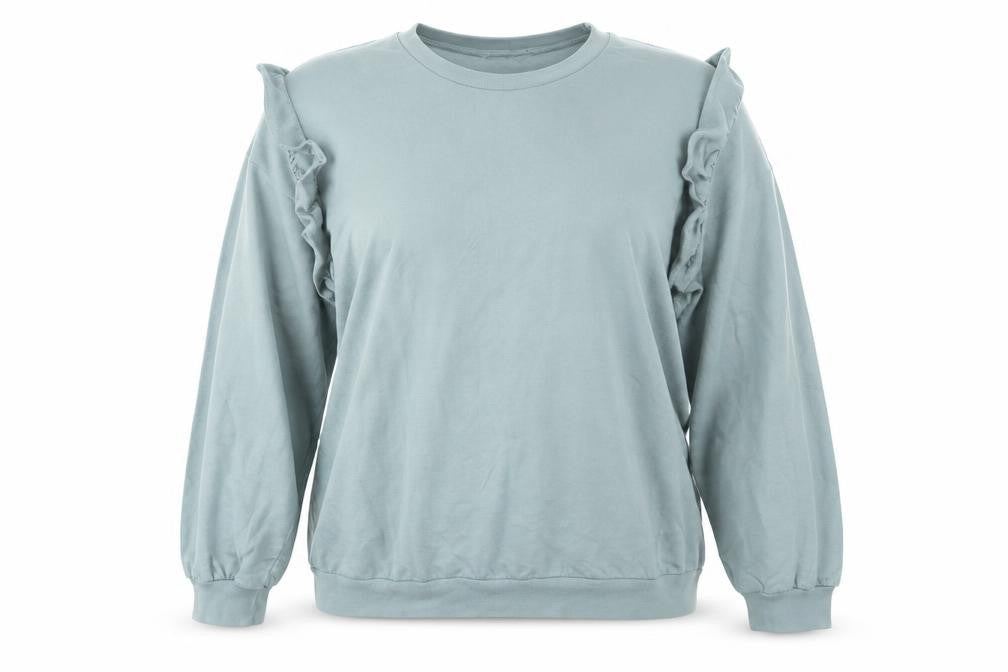 Front view of Preworn women’s grey jumper, size XL