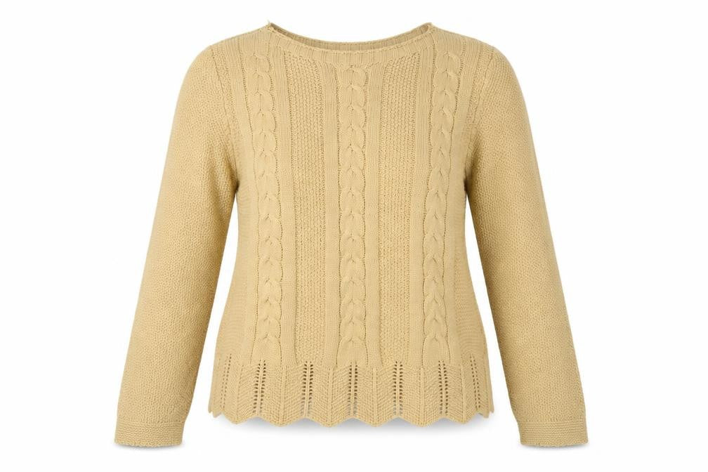 Front view of luisa ricci women’s gold jumper, size M