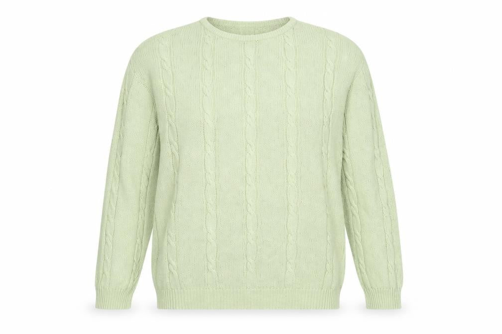 Front view of amy moore women’s green jumper one size