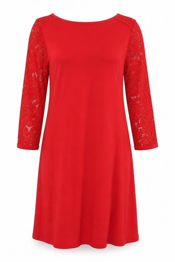 Front view of F&F women’s red a-line, size UK 14