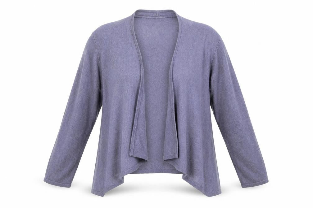 Front view of CELUU women’s purple cardigan jumper, size L