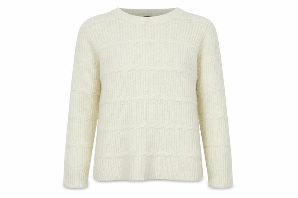 Front view of Dorothy Perkins women’s ivory jumper, size UK 10