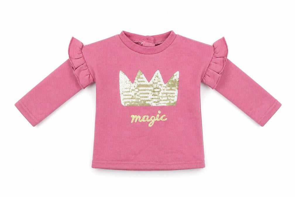 Front view of Primark Baby Pink jumper, size 0-3, Months - Crown