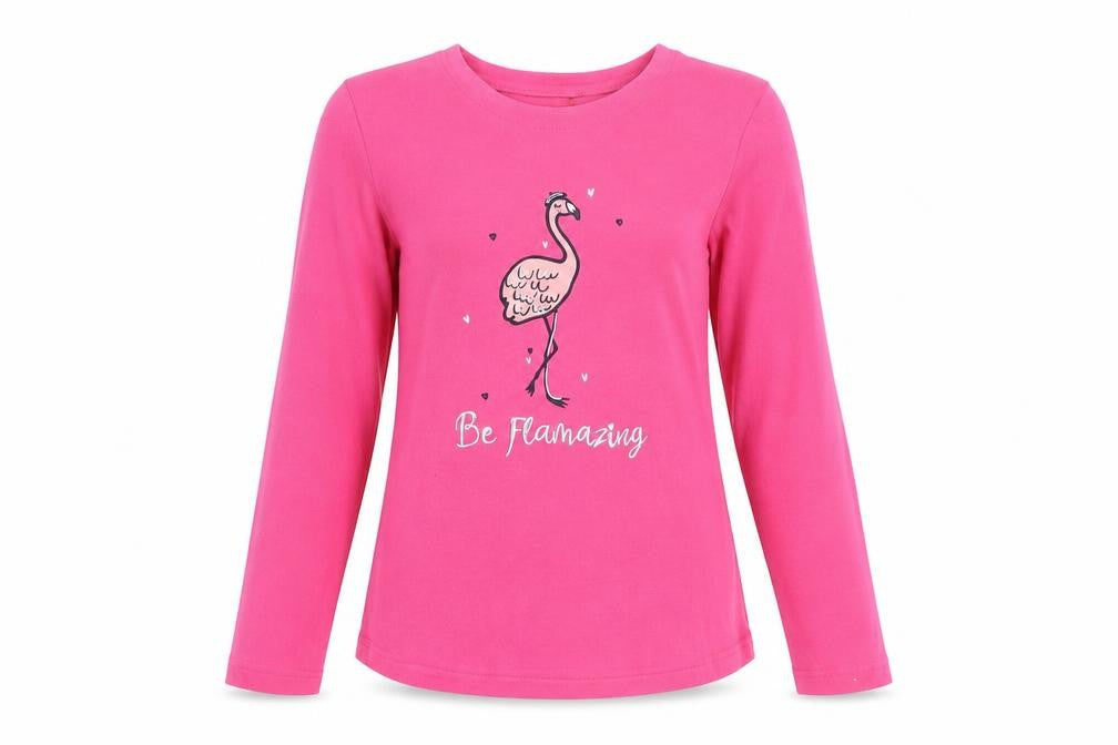 Front view of George women’s pink pullover sweatshirt, size UK 8, - flamingo