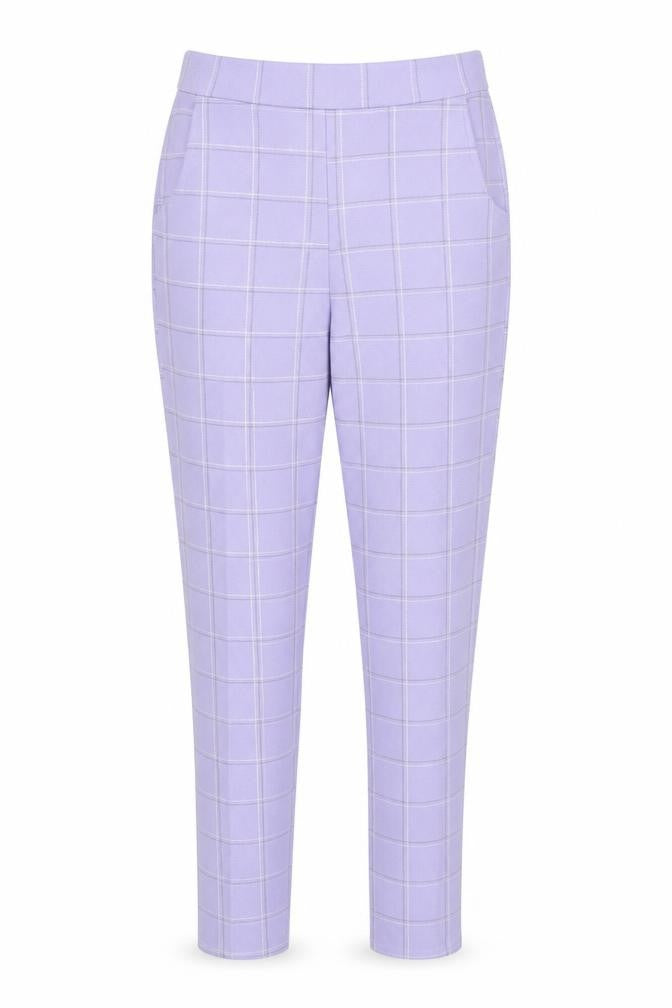 I SAW IT FIRST Womens Purple Check  Trousers  Size 8 L26 in