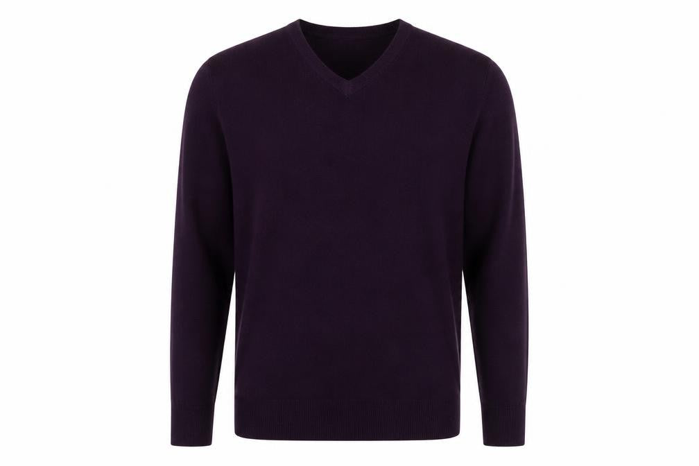 Front view of BHS men’s purple jumper, size L