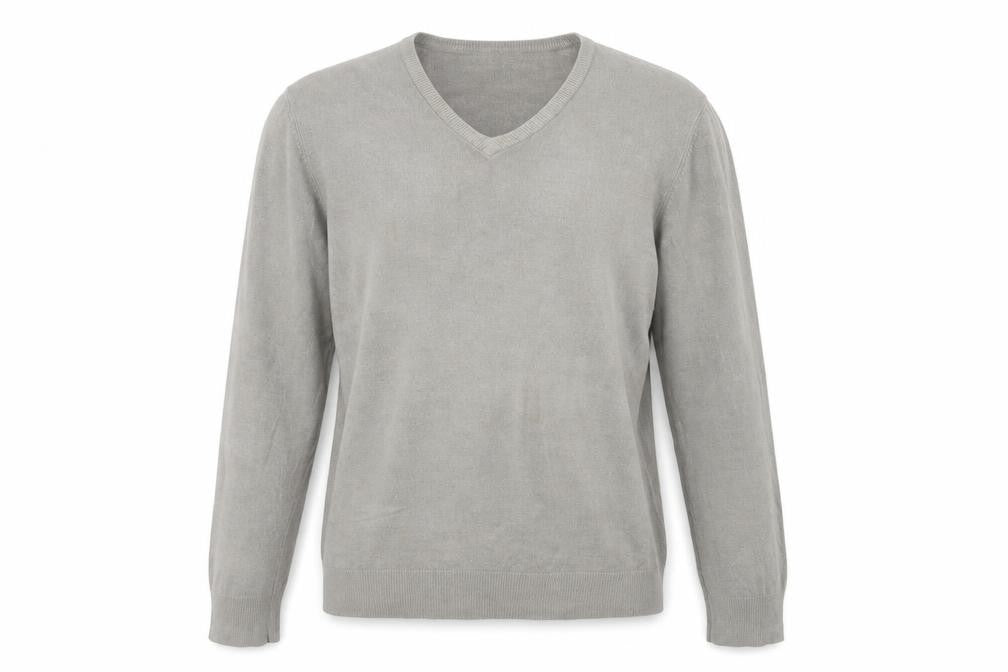 Front view of Marks & Spencer men’s grey jumper, size L