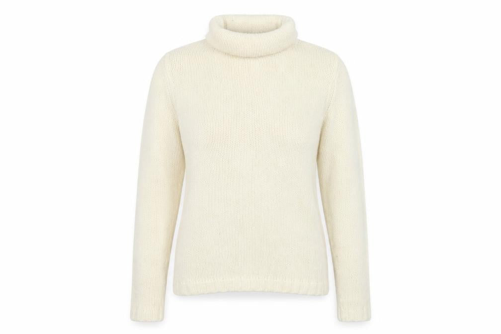 Front view of Liquid women’s ivory jumper, size L