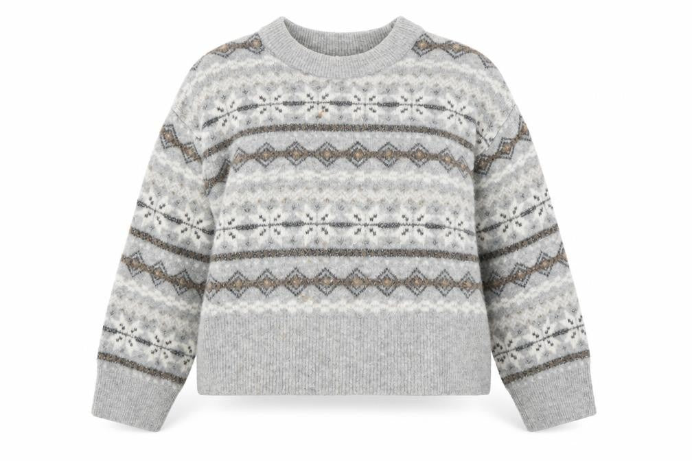 Front view of H&M women’s multicoloured argyle/diamond jumper, size M