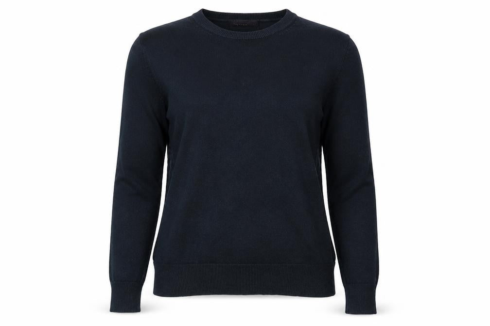 Front view of Marks & Spencer women’s blue jumper, size UK 8