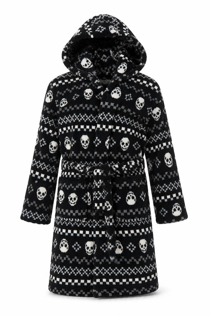 Front view of Prewron boys’ black striped one piece, size 6-7, years