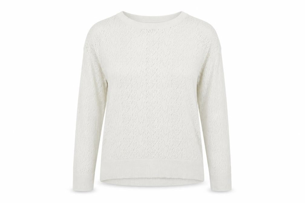 Front view of Tu women’s white argyle/diamond jumper, size UK 12