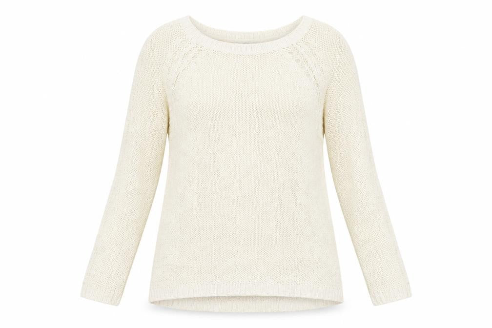 Front view of Peacocks women’s white jumper, size L