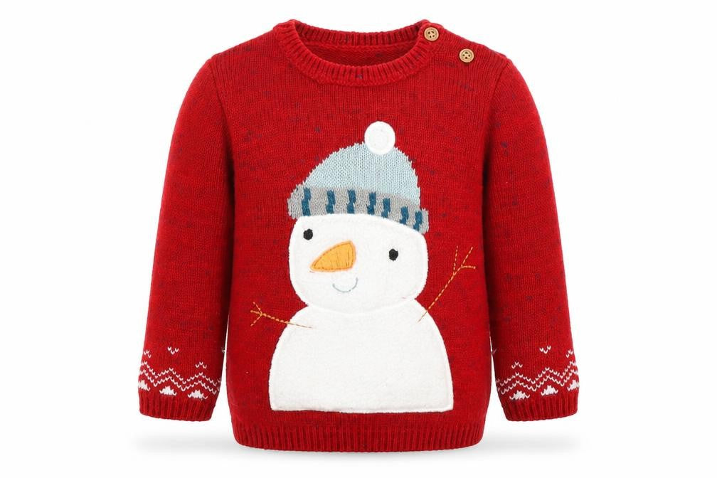 Front view of George Baby Red jumper, size 9-12, Months