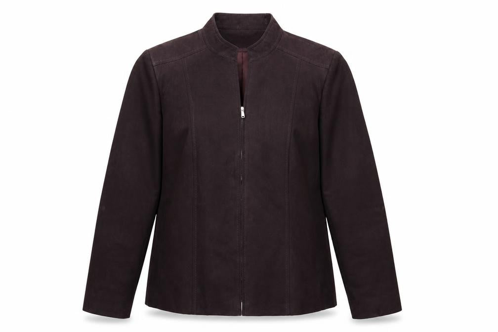 Front view of J. Taylor women’s purple jacket, size UK 16