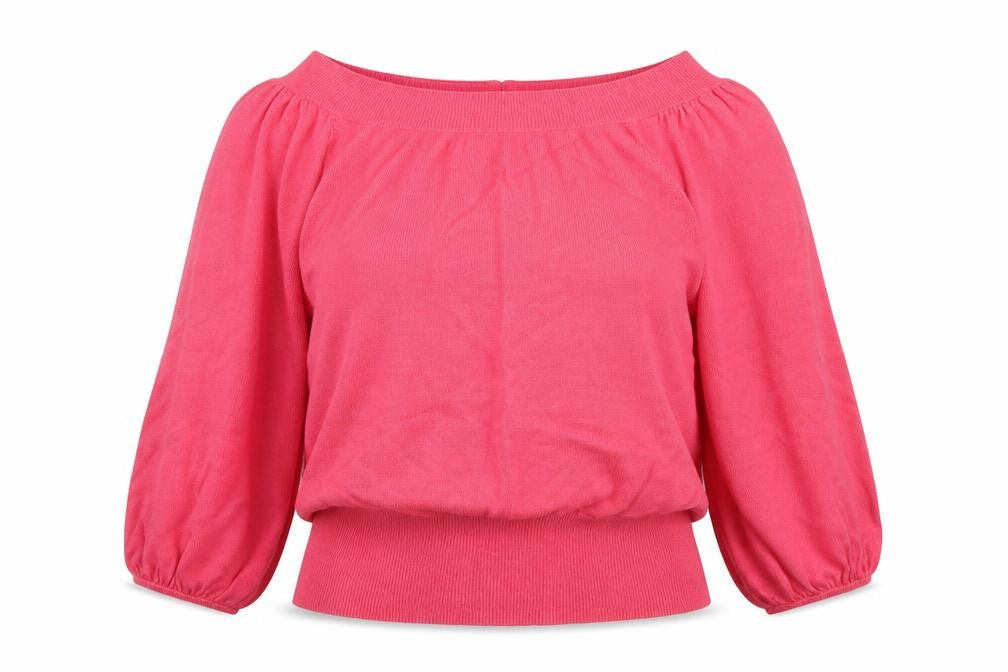 Front view of Atmosphere women’s pink knit basic blouse, size UK 10