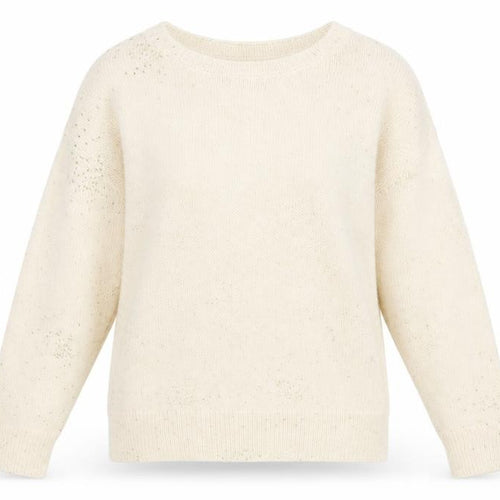 Monsoon Womens Ivory Polka Dot Knit Pullover Jumper Size M