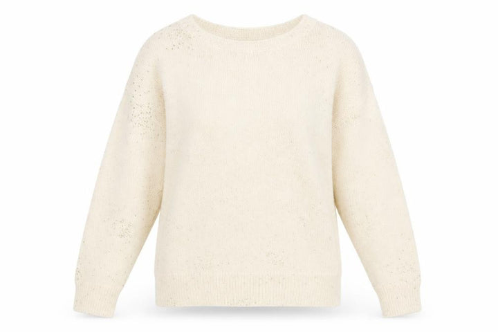 Monsoon Womens Ivory Polka Dot Knit Pullover Jumper Size M