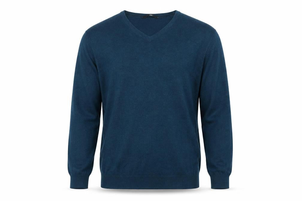 Front view of George men’s blue pullover sweatshirt, size L