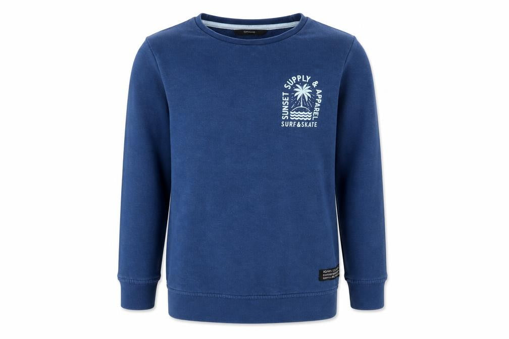 Front view of George boys’ blue pullover sweatshirt, size 8-9, years