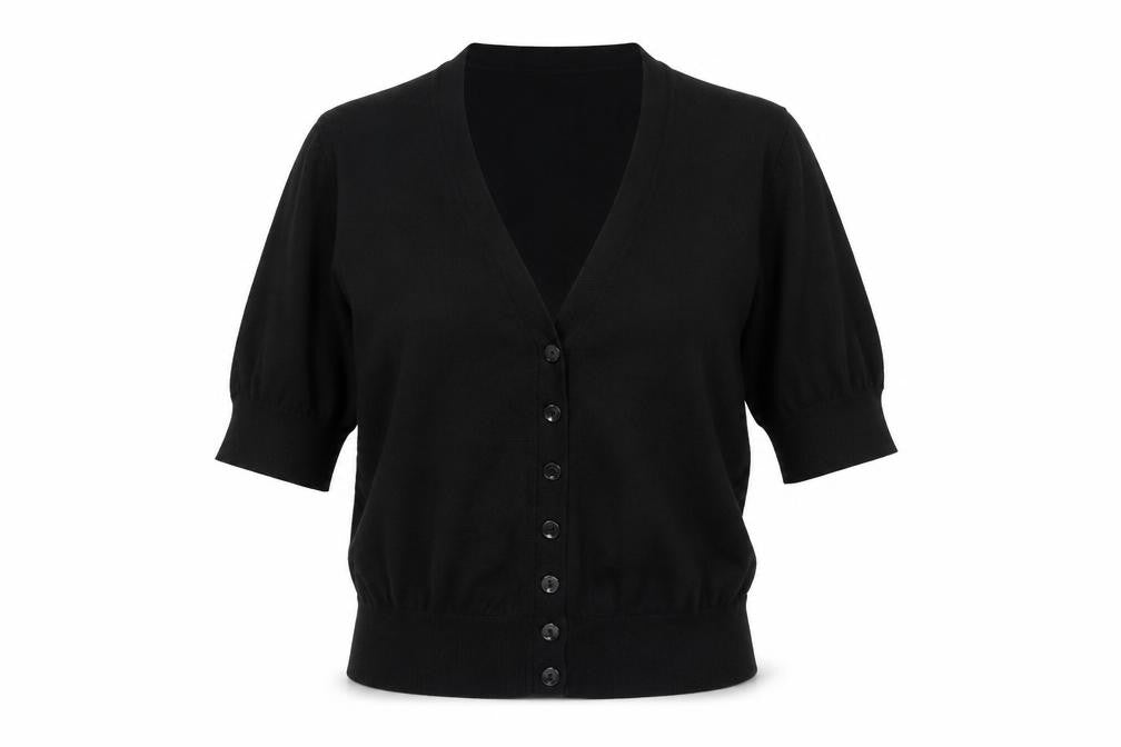 Front view of Evans women’s black jumper, size UK 14