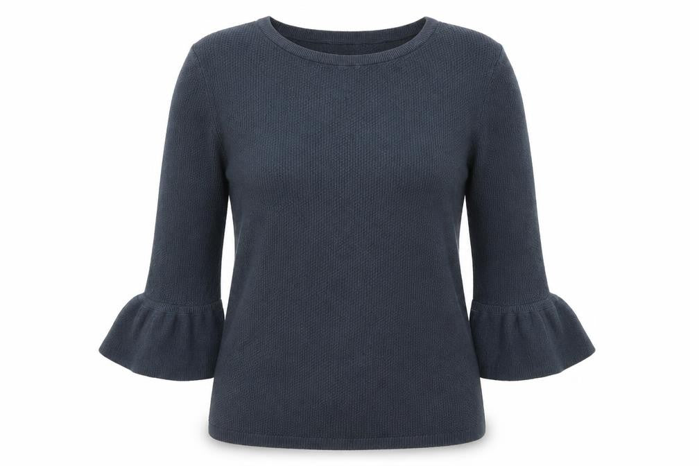 Front view of Tu women’s blue basic t-shirt, size UK 12