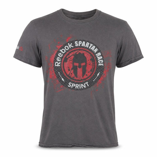 Front view of Spartan men’s grey t-shirt, size S