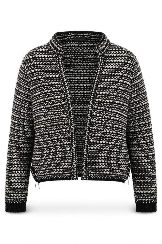 Front view of Topshop women’s black jacket, size UK 10