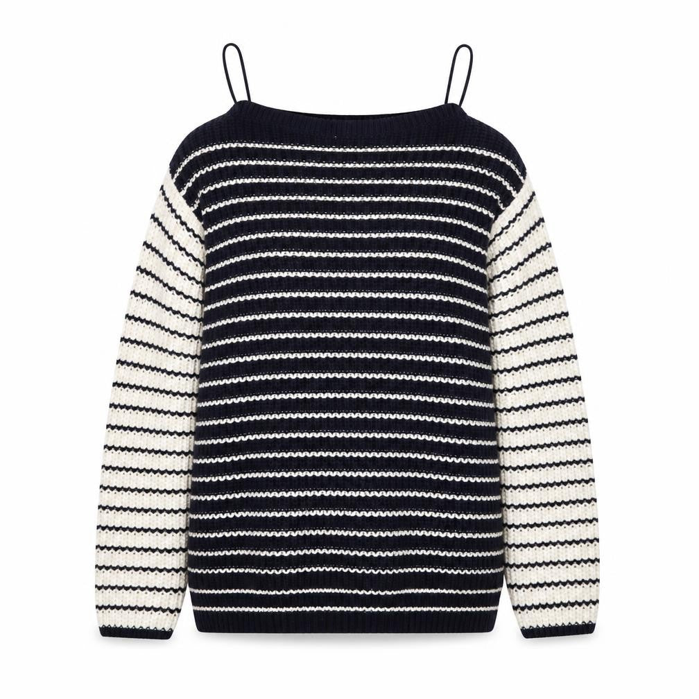Front view of Marks & Spencer women’s blue knit jumper, size S