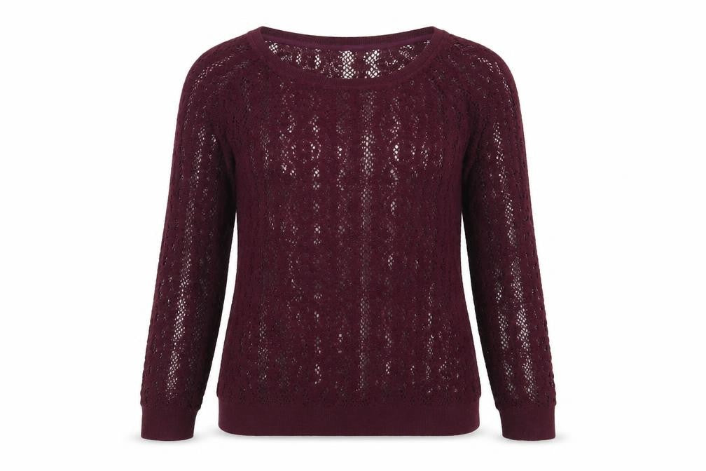 Front view of New Look women’s purple floral jumper, size UK 8