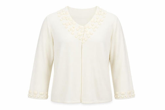 Front view of Principles women’s ivory cardigan jumper, size UK 12