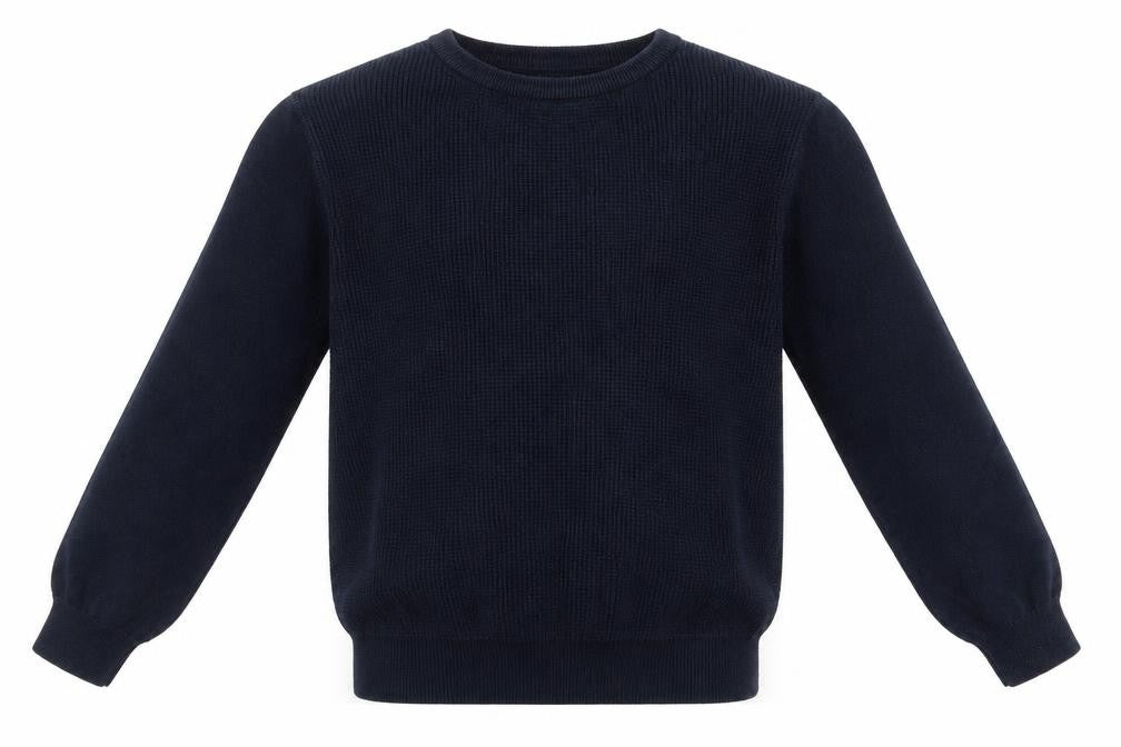 Front view of Primark boys’ blue jumper, size 6-7, years